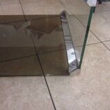 70's coffee table in smoked glass
