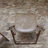 Pair of wooden folding chairs