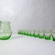 old service 10 water glasses and carafe in blown glass