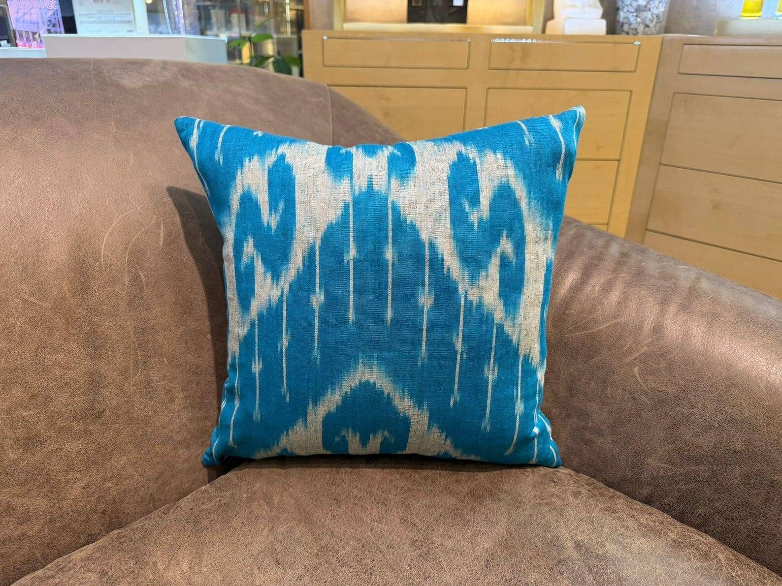 Vintage Uzbek Pillow, Boho Moroccan Decor, Handmade Silk Square Cushion