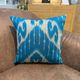 Vintage Uzbek Pillow, Boho Moroccan Decor, Handmade Silk Square Cushion