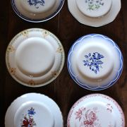 6 mismatched flat plates Fontanges Marsac Longwy Digoin