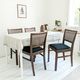 Lot de 4 chaises vintage en bois, cannage viennois et assise noire