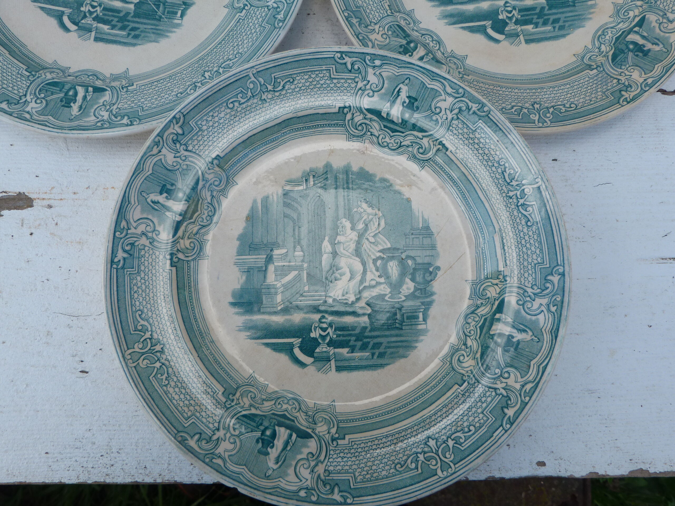Set of 5 plates 1800 english ceramic Primavesi - its Cardiff and Swansea