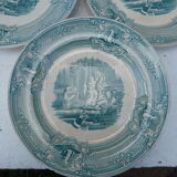 Set of 5 plates 1800 english ceramic Primavesi - its Cardiff and Swansea