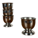 Set of 4 stainless steel egg cups, 1970