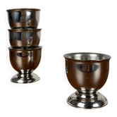 Set of 4 stainless steel egg cups, 1970