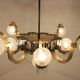 Extraordinary huge brass Art Deco chandelier, 1930s / Cubism