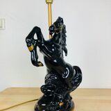 Black and gold ceramic horse lamp foot
