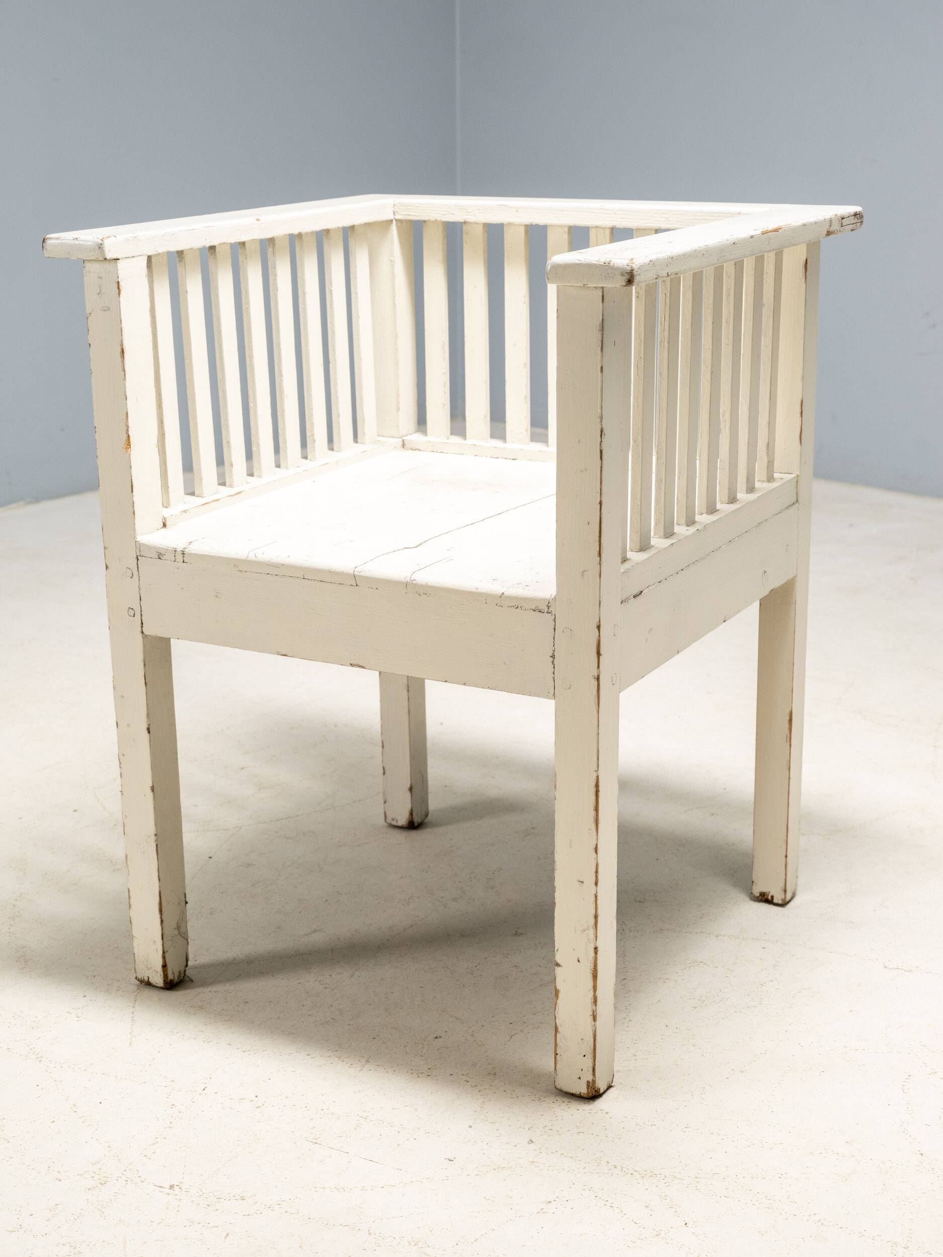 Early 20th Century Painted Wooden Armchair, Central Europe, c. 1915–1930