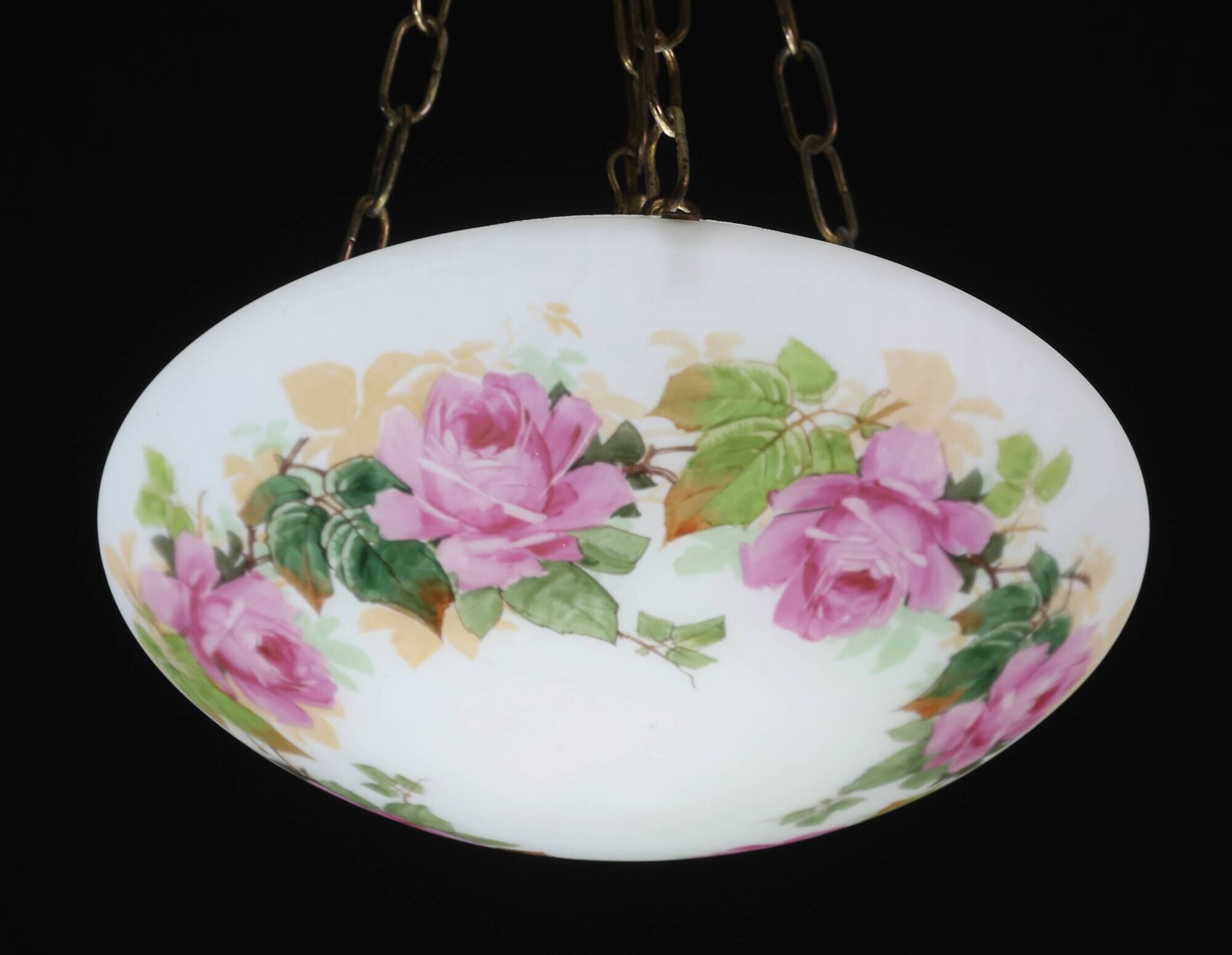 Vintage Glass Chandelier with Floral Decorations, Gallè Style, 1960