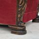 1950s, Danish armchair with footstool, furniture velour, ash wood.