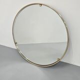 Italian 1960s solid brass wall mirror with original patina – Milan nightlife provenance