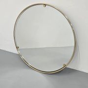 Italian 1960s solid brass wall mirror with original patina – Milan nightlife provenance