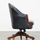 Chaise de bureau en cuir de vachette noir de style anglais