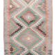 6x10 Decorative Rug, Soft Vintage Kilim Rug, Mint Green Area Kilim Rug,