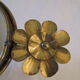 Mirror brutalist copper sculpture golden flower 1960 1970