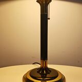 Hollywood Regency table lamp in brass and wild silk, 1970s