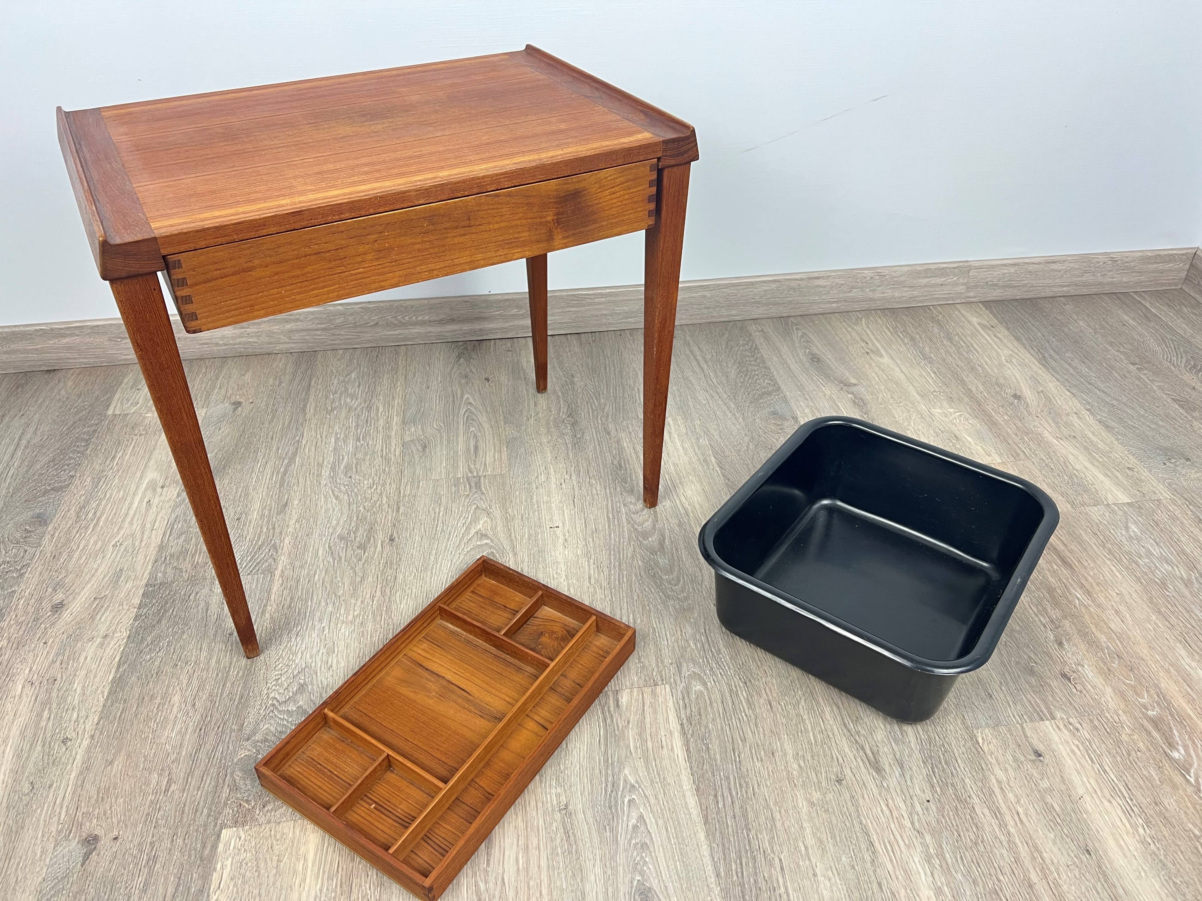 Scandinavian teak sewing table