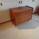 Vintage chest of drawers 3 drawers - varnished teak - Scandinavian style - retro patterns - 60s