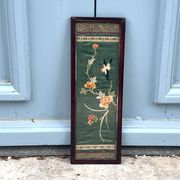 Framed Chinese Silk Embroidery Panel with Bird and Blossoms