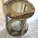 Round chrome and glass vintage eglomisé harness