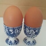 2 coquetiers japonais en porcelaine