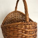 Woven wicker ball basket