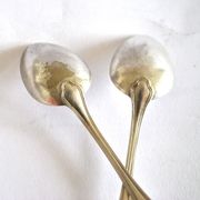 Set of 2 silver-plated teaspoons with C&L filigree, 14.5 cm
