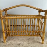 Vintage rattan magazine rack