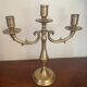 Vintage brass three-light candlestick