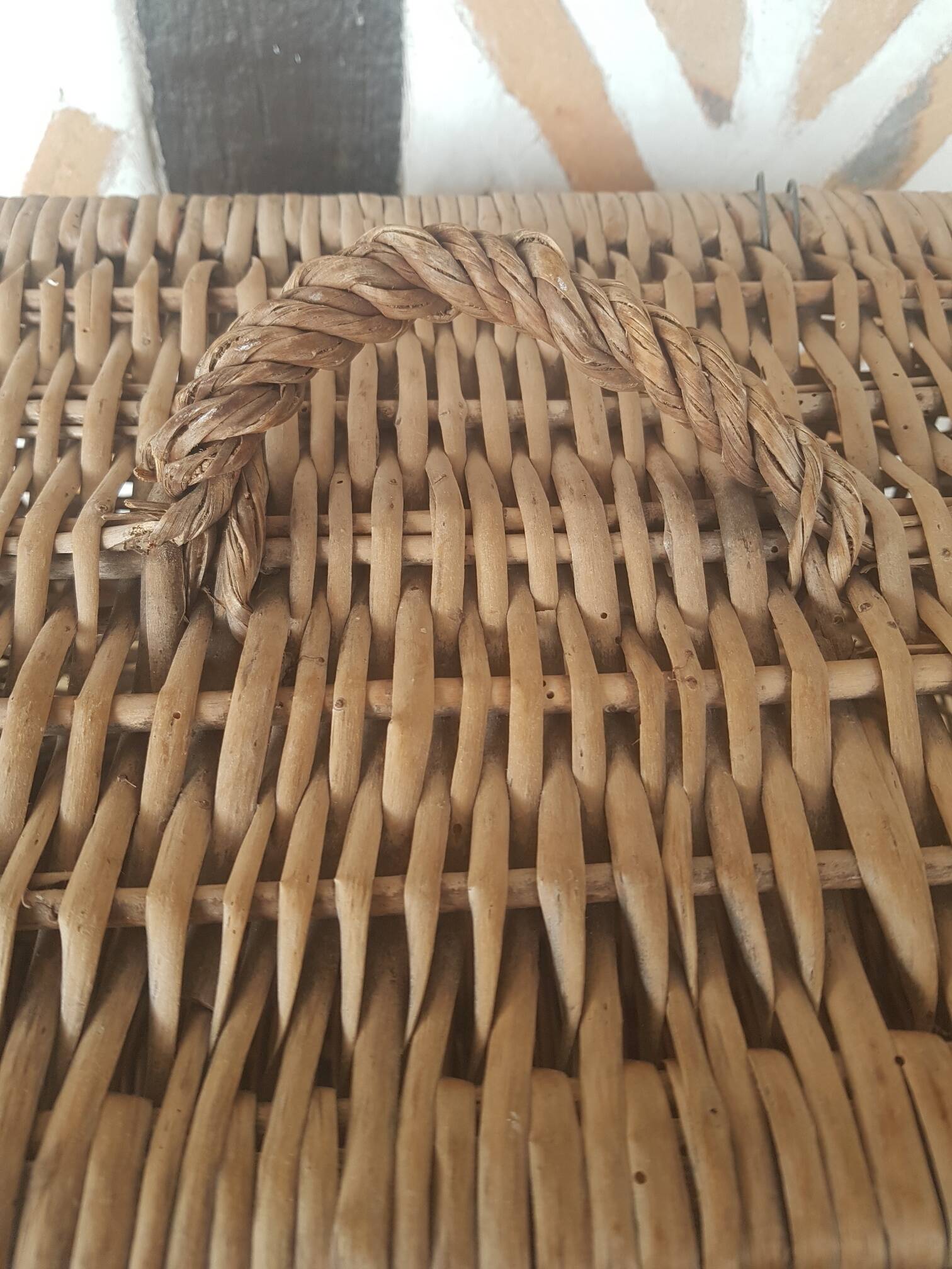 Panier de marché couvercle en osier