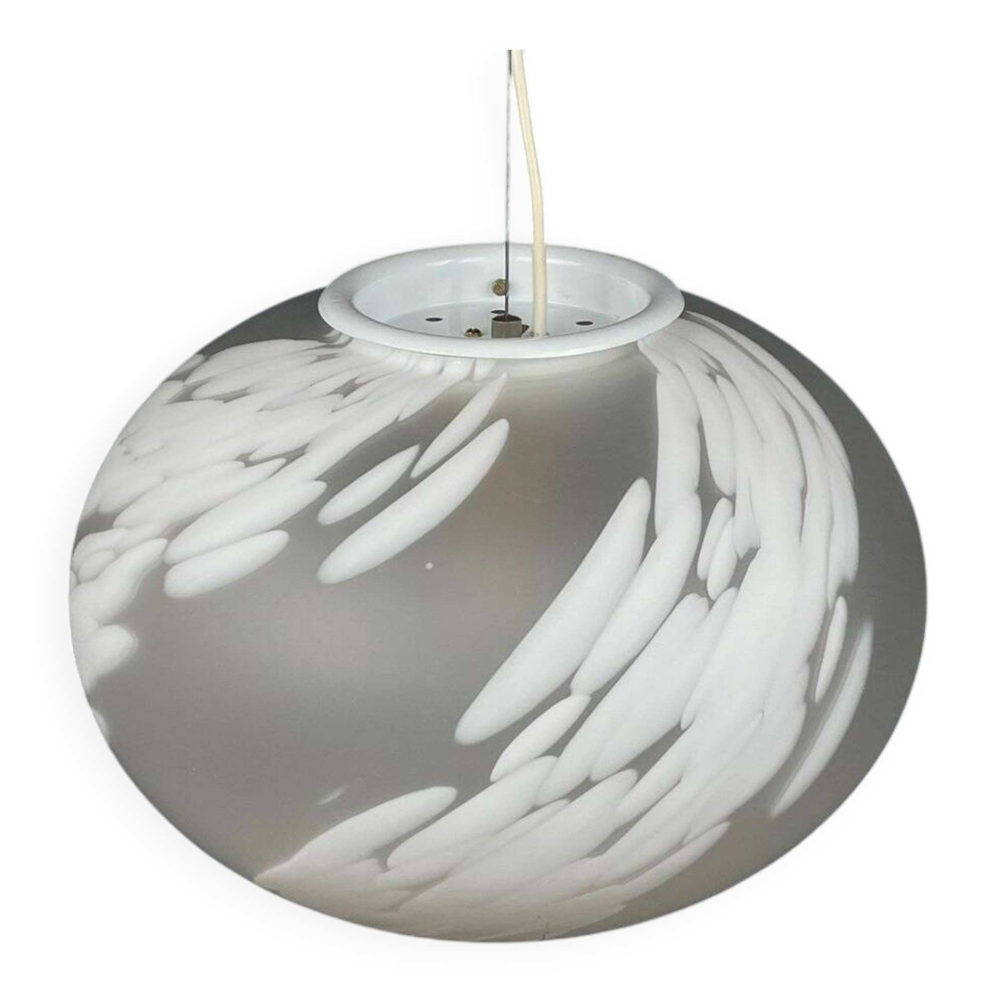 Vintage Murano glass swirling pendant lamp, Murano, Italy, 1970s.