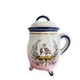 Covered pot from the 19th century by the Art pottery of Angoulême Le Renoleau.