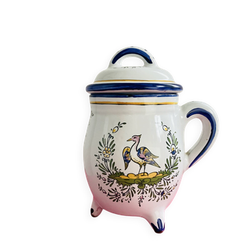Covered pot from the 19th century by the Art pottery of Angoulême Le Renoleau.