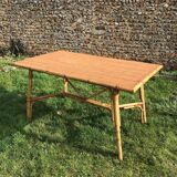 Vintage 1960 rattan table