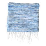 Plaid marocain artisanat rayures blanches et bleues