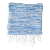 Moroccan plaid, handcrafted, with white and blue stripes
