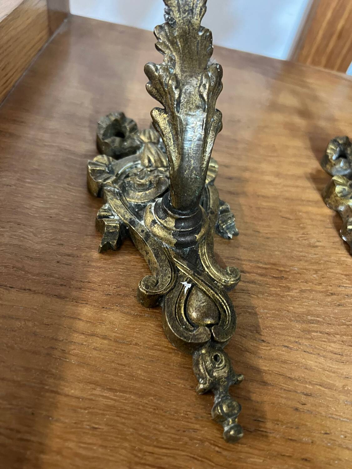 Pair of Art Nouveau wall sconces in bronze
