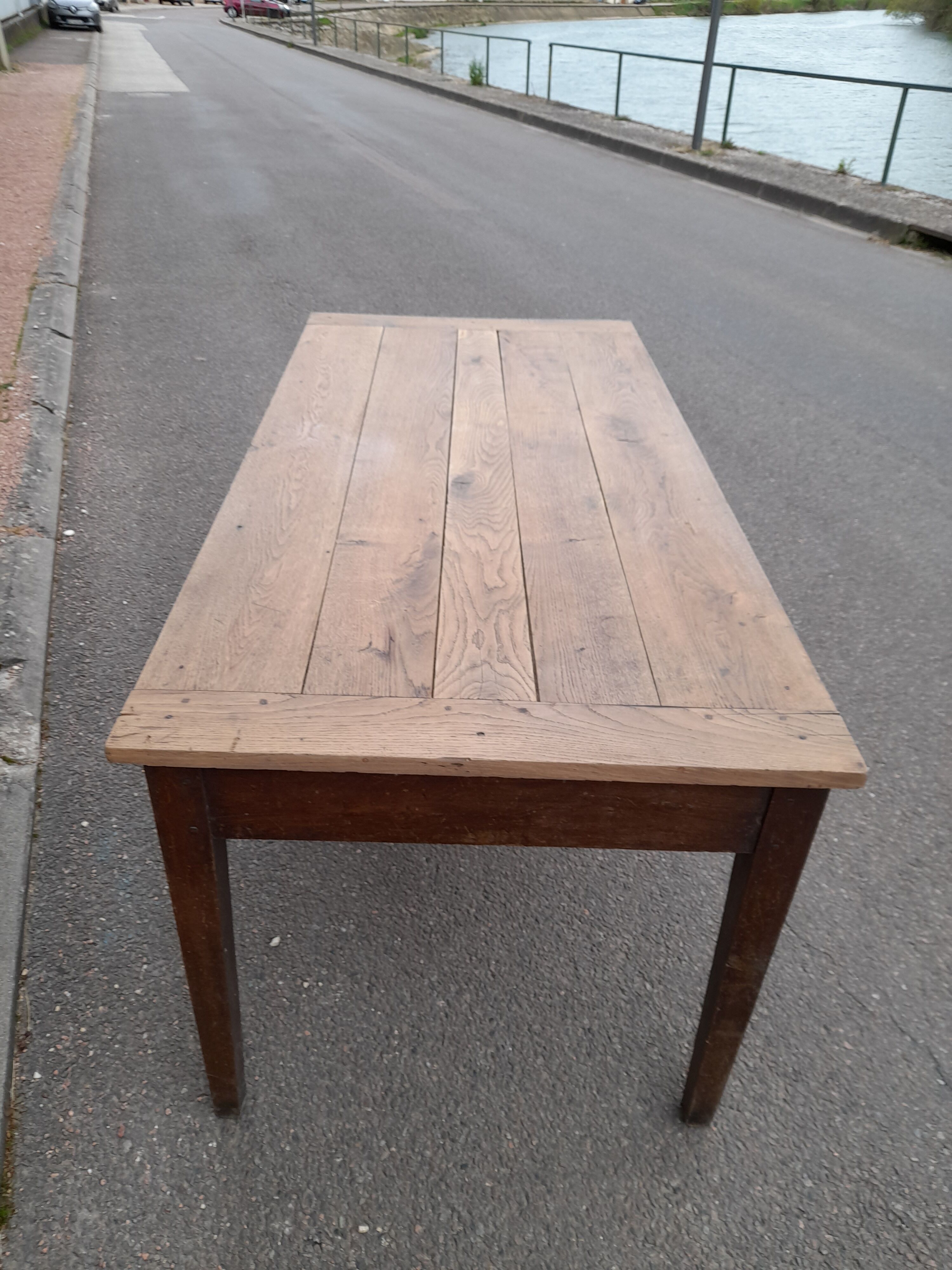 Old farm table 1900 in oak -1m67