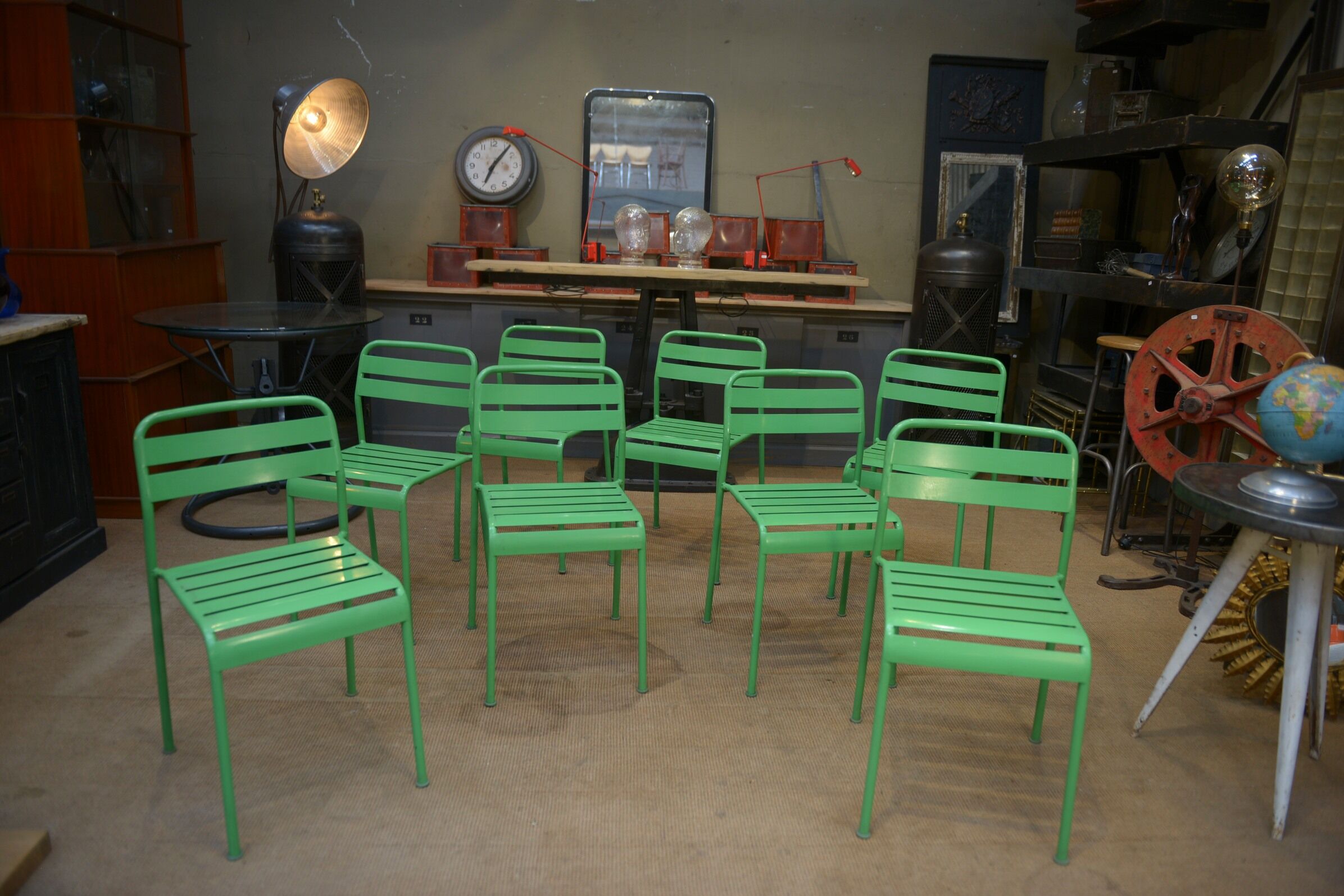 Stackable metal garden chairs