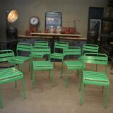 Stackable metal garden chairs