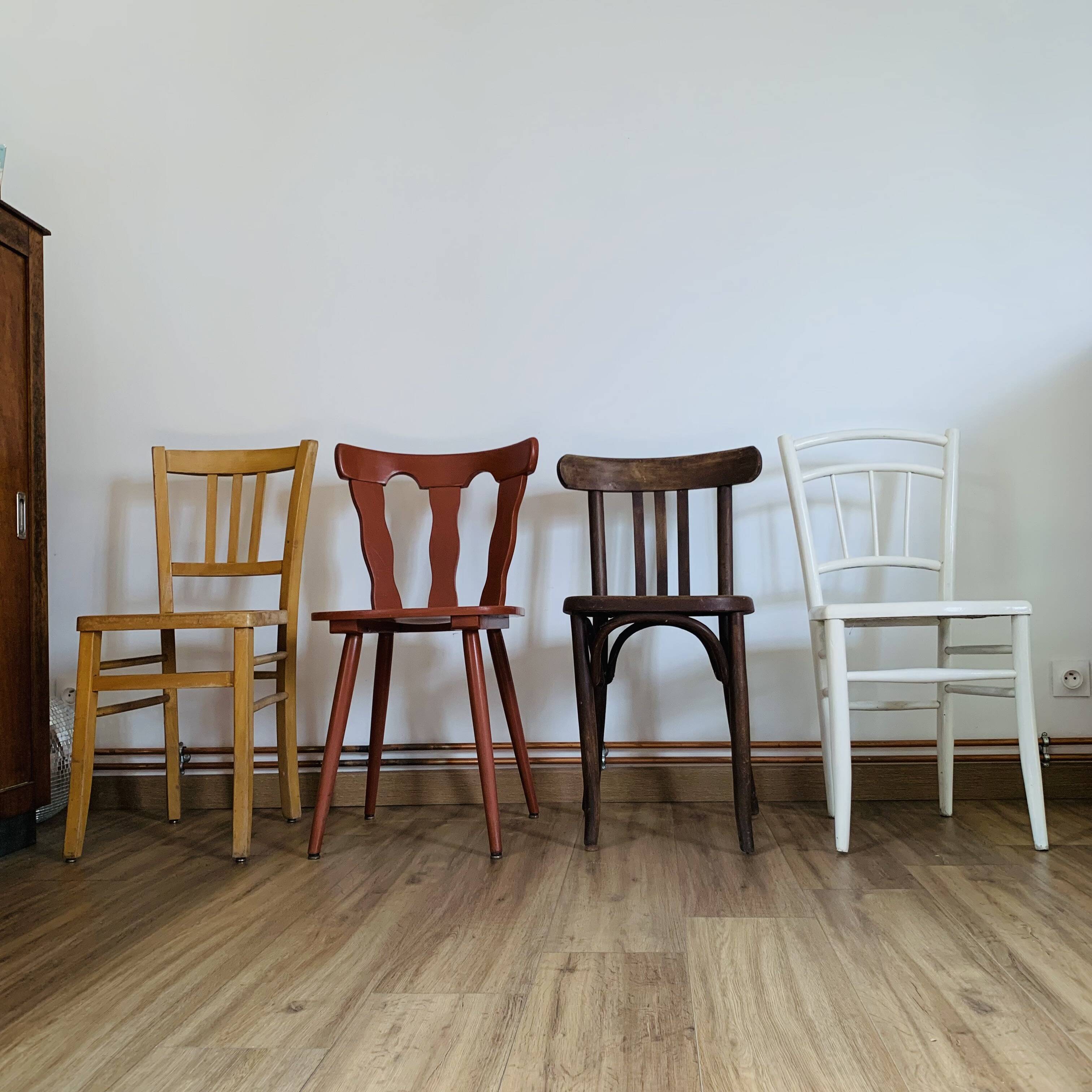 Set of 4 mismatched chairs