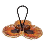 Vintage French ceramic Three Compartment serving dish 1970s