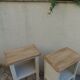 Pair of bedside tables, Elle and Lui, re-enchanted end tables in beige.