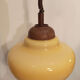 Suspension vintage en verre jaune moutarde années 1960 monte descend