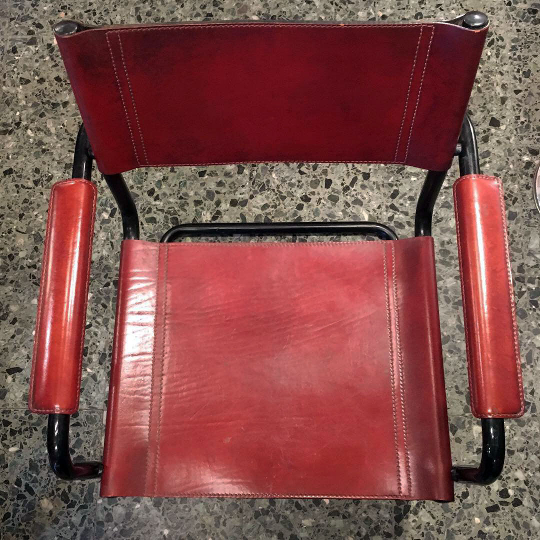 4 armchairs leather Matteo Grassi