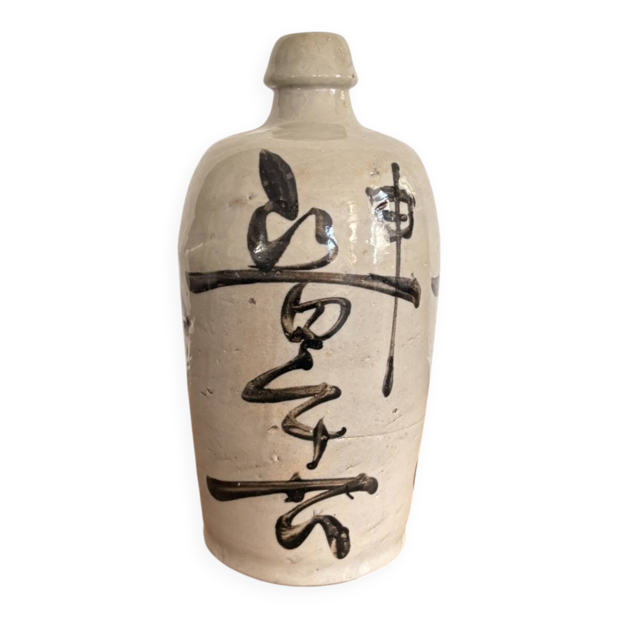 Bouteille Sake Bimbo Tokkuri Gres Japon Calligraphie Bouteille De Tokku Edo