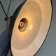 old LAMP SUSPENSION sheet metal enamelled color BLACK, white enamel inside Ø42cm