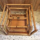 Table gigogne en rotin